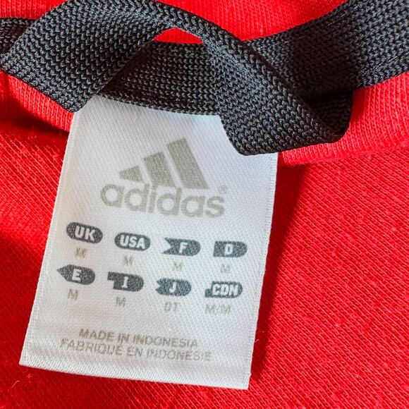 2004 Vintage Adidas-Lightweight Zip Up Hoodie Track Jacket-Red/Black-Size Medium - Picture 7 of 11